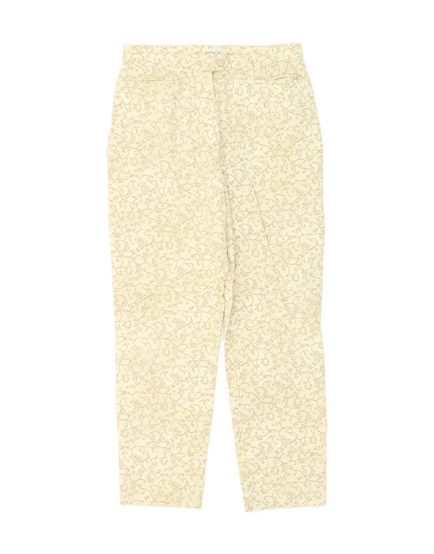 VINTAGE Womens Straight Casual Trousers IT 42 Medium W32 L29  Beige