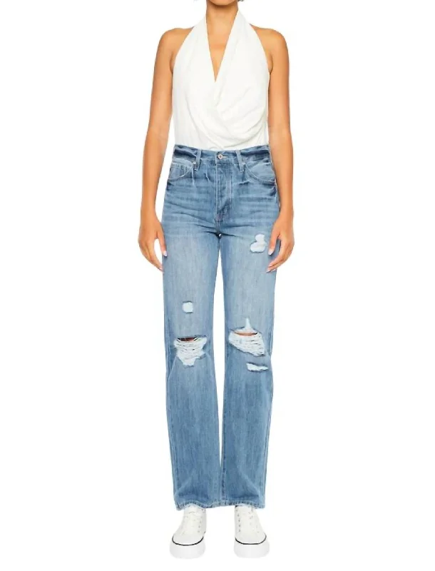 Hattie High Rise 90's Straight Leg Jeans In Medium Wash