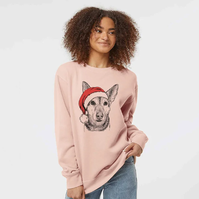 Santa Sammie the Mixed Breed - Unisex Pigment Dyed Crew Sweatshirt