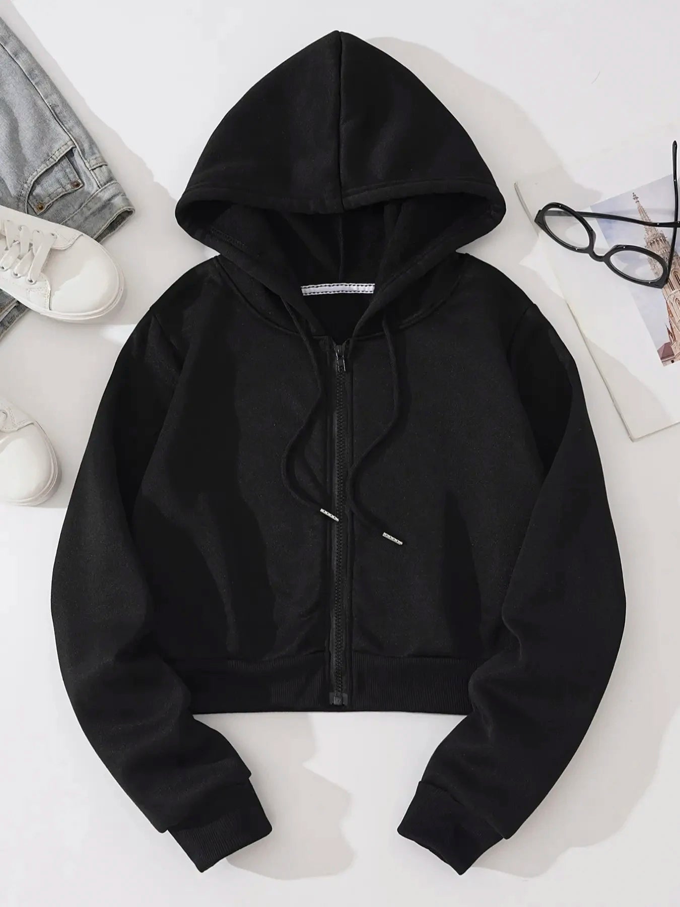 1101 women's short hooded zipper sweatshirt Outdoor sweaters