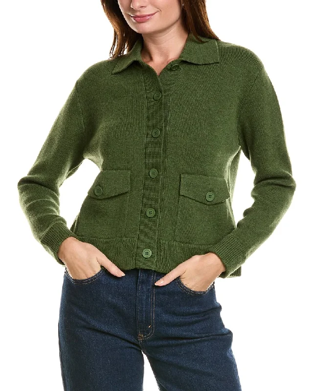 Forte Cashmere Double Knit Crop Rib Trim Wool & Cashmere-Blend Shacket Best sweaters for hiking Forte Cashmere Double Knit Crop Rib Trim Wool & Cashmere-Blend Shacket Best sweaters for hiking