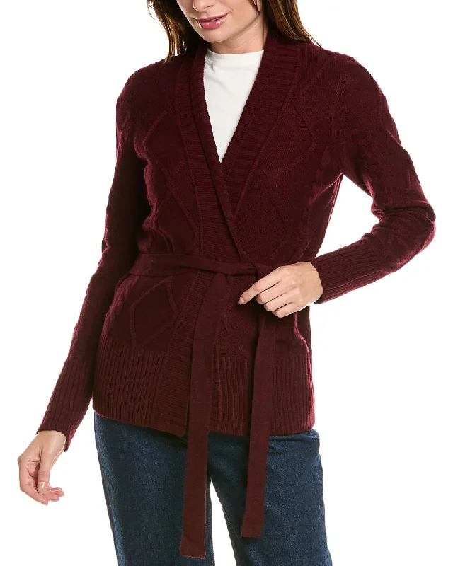 Forte Cashmere Belted Cable Wool & Cashmere-Blend Cardigan H&M sweaters