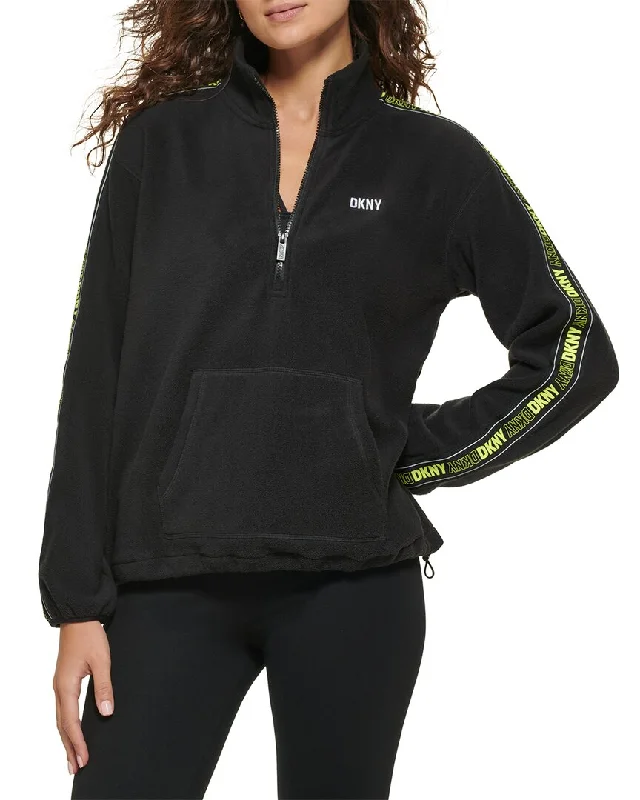 Dkny Flip Logo Tape Polar Fleece Pullover Crewneck sweaters