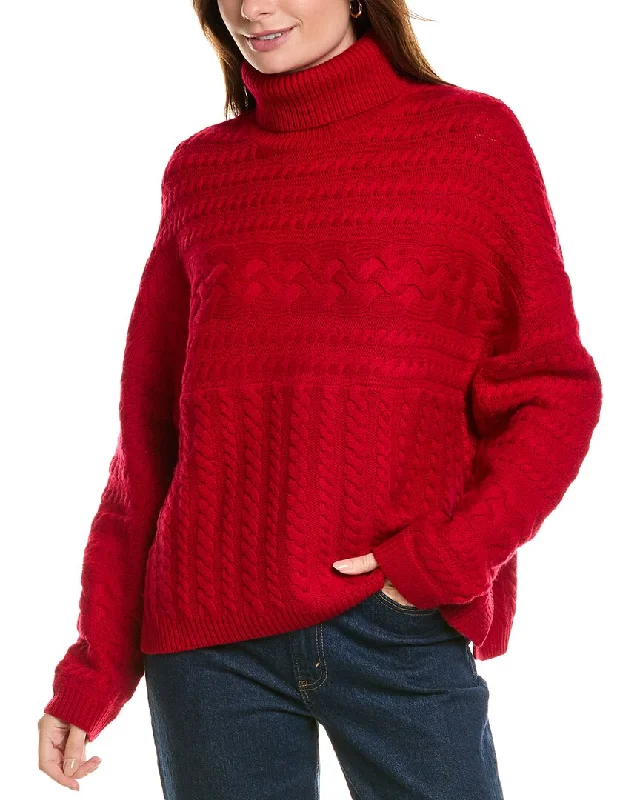 Forte Cashmere Luxe Cable Turtleneck Wool & Cashmere-Blend Sweater Best sweaters for travel Forte Cashmere Luxe Cable Turtleneck Wool & Cashmere-Blend Sweater Best sweaters for travel