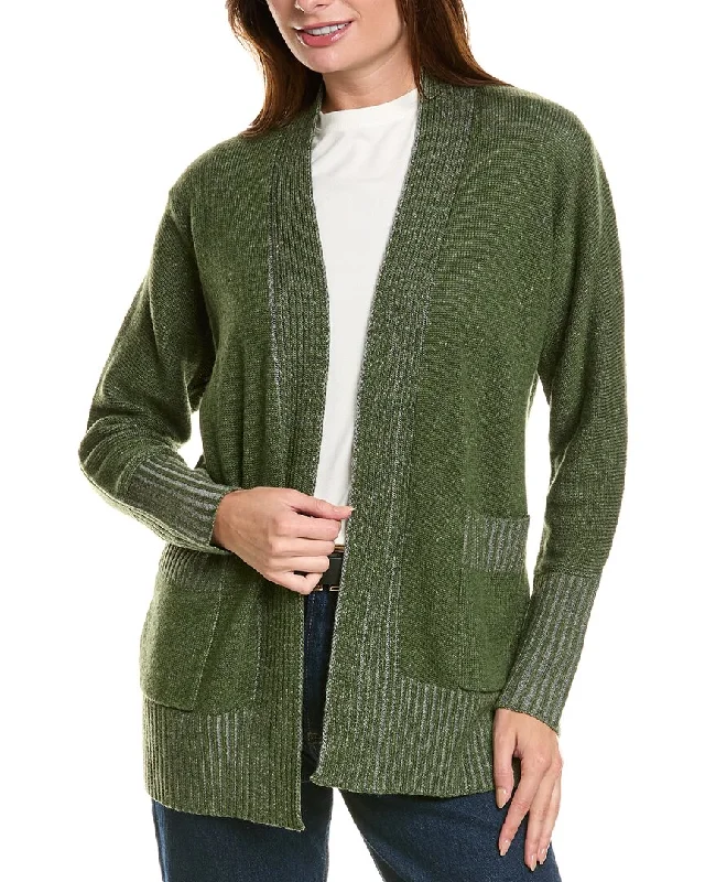 Forte Cashmere Plaited Wool & Cashmere-Blend Cardigan Layering sweaters
