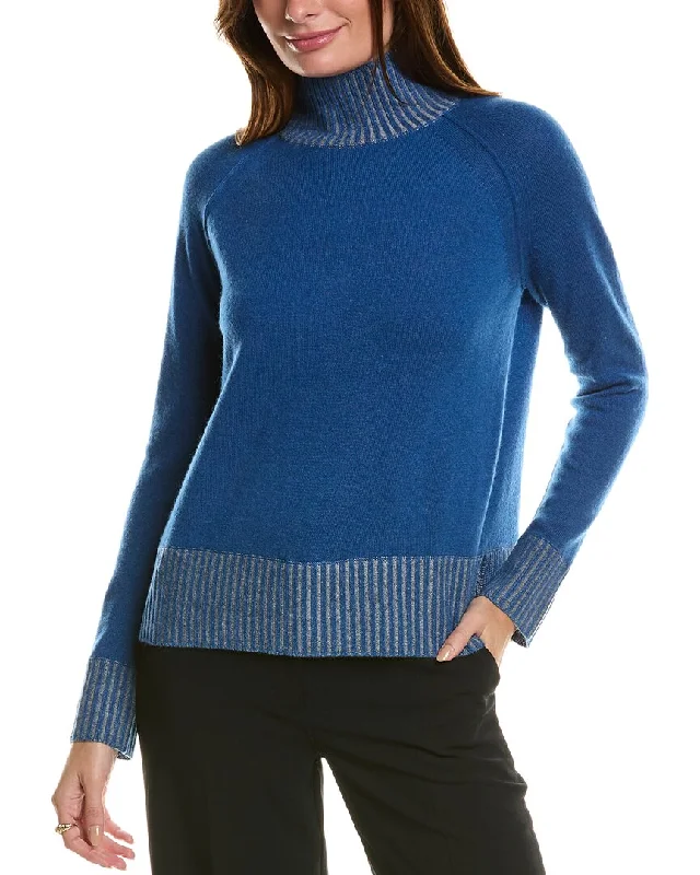 Forte Cashmere Plaited Turtleneck Cashmere Pullover Boho-style sweaters