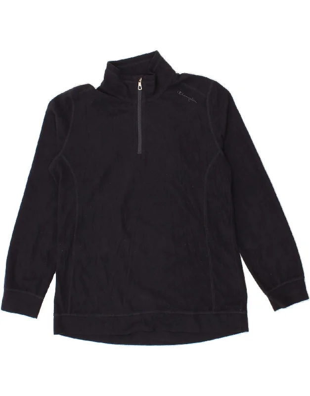 CHAMPION Womens Zip Neck Fleece Jumper UK 20 2XL Navy Blue Polyester College sweaters CHAMPION Womens Zip Neck Fleece Jumper UK 20 2XL Navy Blue Polyester College sweaters