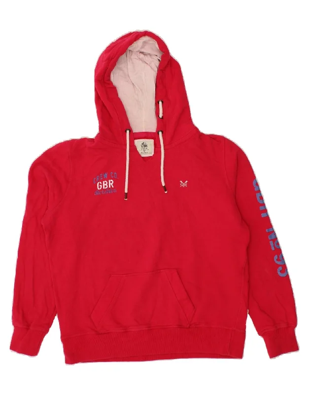 CREW CLOTHING Womens Graphic Hoodie Jumper US 14 XL Red Cotton North Face sweaters