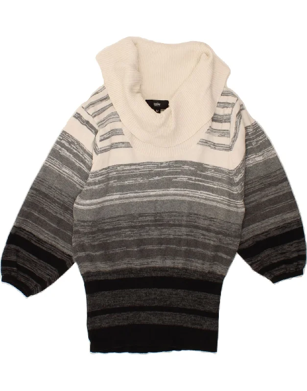 MOSSIMO Womens Batwing Shawl Neck Jumper Sweater UK 12 Medium Grey Striped Anti-pilling sweaters MOSSIMO Womens Batwing Shawl Neck Jumper Sweater UK 12 Medium Grey Striped Anti-pilling sweaters