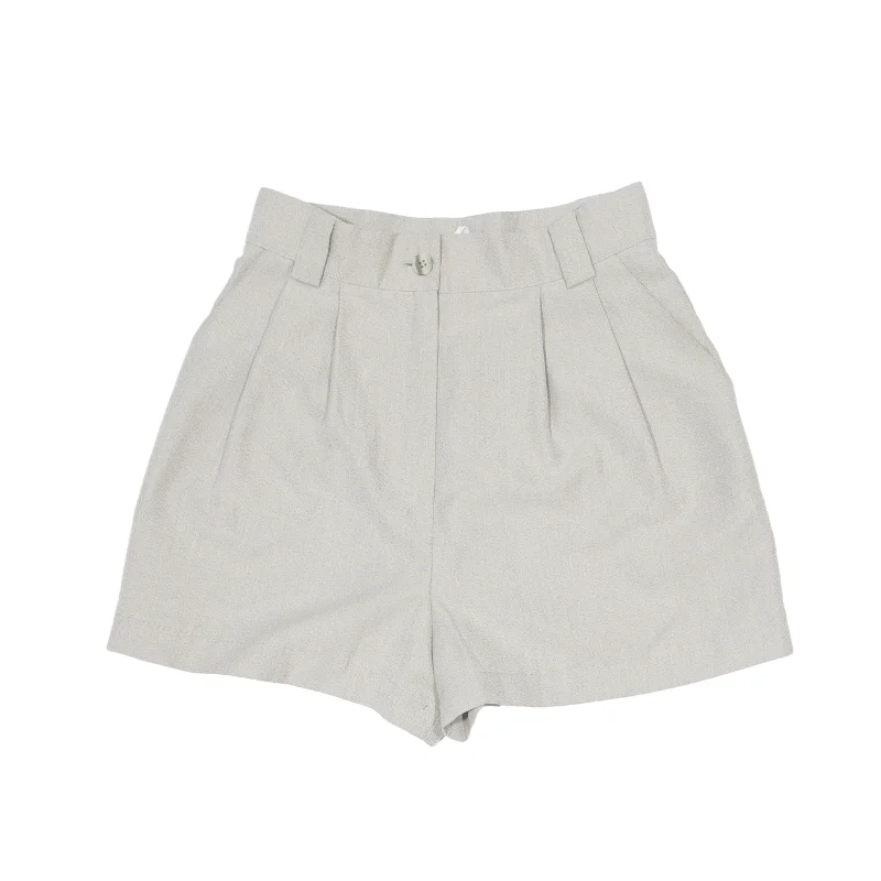 Pleated Chino Shorts Grey Regular Womens XS W26 Thermal insulation sweaters