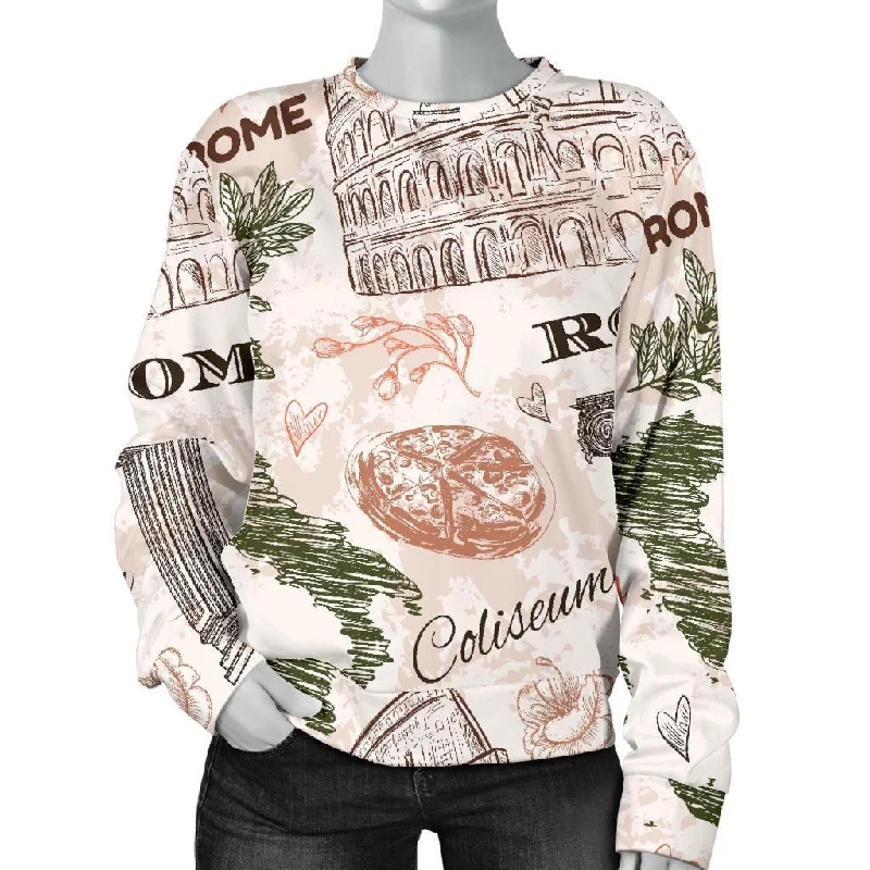 Rome Print Pattern Women's Sweatshirt Anti-pilling sweaters