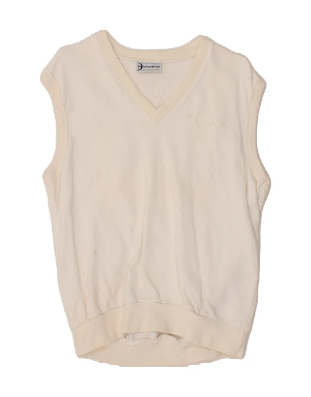 SERGIO TACCHINI Womens Sleeveless Sweatshirt Jumper UK 14 Medium White Stretchable sweaters SERGIO TACCHINI Womens Sleeveless Sweatshirt Jumper UK 14 Medium White Stretchable sweaters