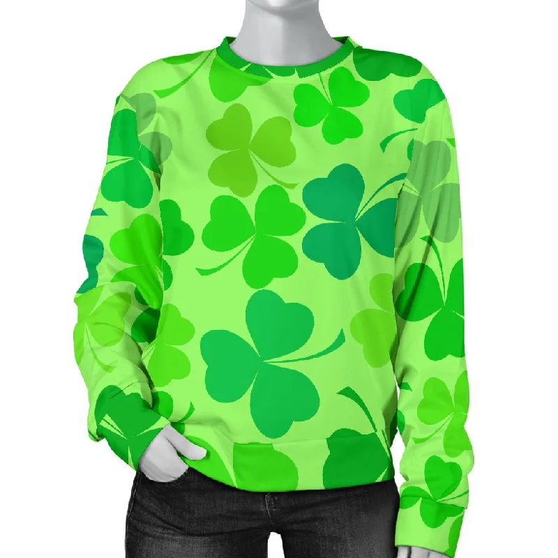 Shamrock St Patrick's Day Pattern Print Women's Sweatshirt Trendy oversized sweaters Shamrock St Patrick's Day Pattern Print Women's Sweatshirt Trendy oversized sweaters