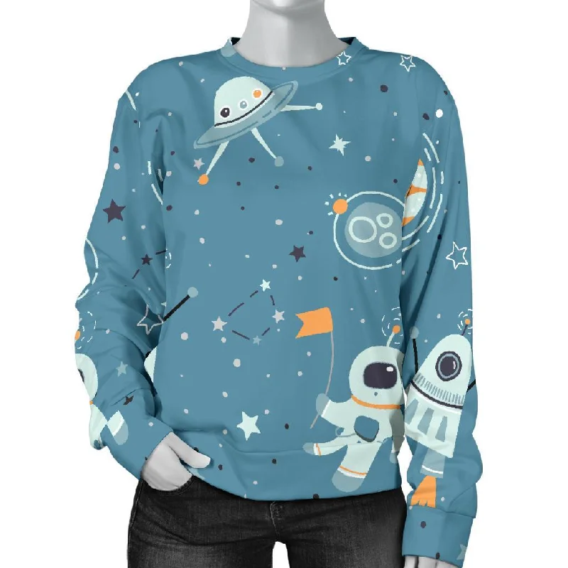 Space Astronaut Pattern Print Women's Sweatshirt Classic sweaters