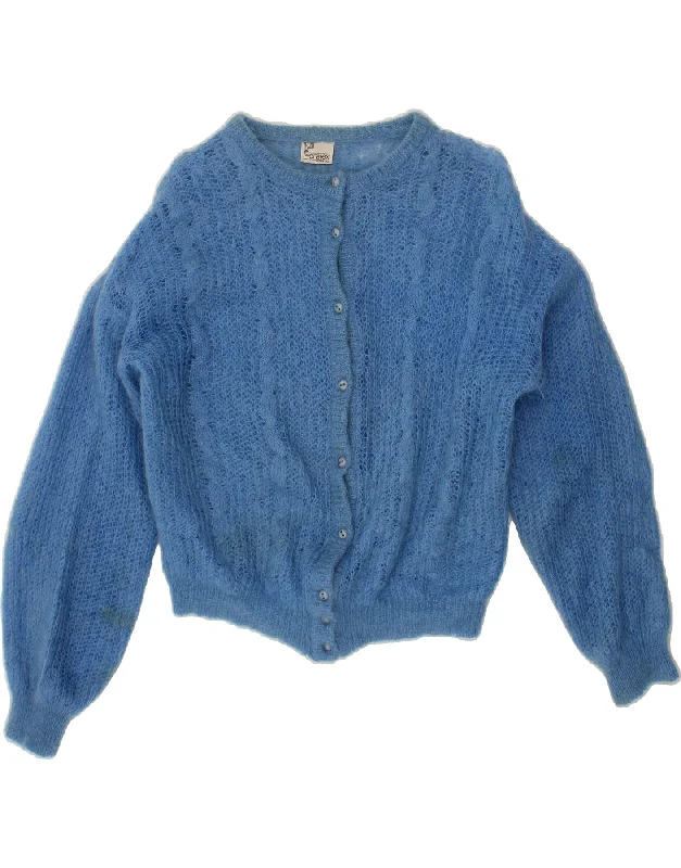 VINTAGE Womens Cardigan Sweater UK 14 Large Blue Best value sweaters