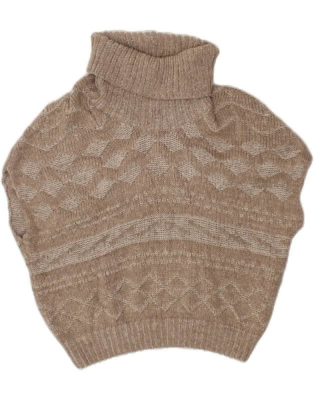 VINTAGE Womens Sleeveless Roll Neck Jumper Sweater UK 20 2XL Grey Christmas sweaters VINTAGE Womens Sleeveless Roll Neck Jumper Sweater UK 20 2XL Grey Christmas sweaters