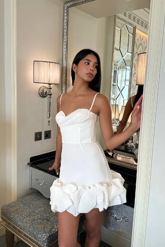 Draped Ruffle Mini Bustier Dress Shein mini dresses