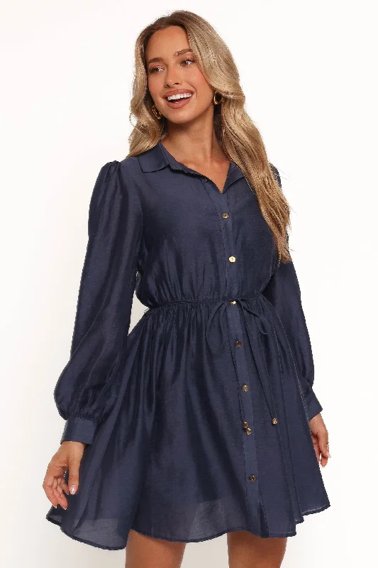 Everett Long Sleeve Mini Dress - Navy Y2K mini dresses
