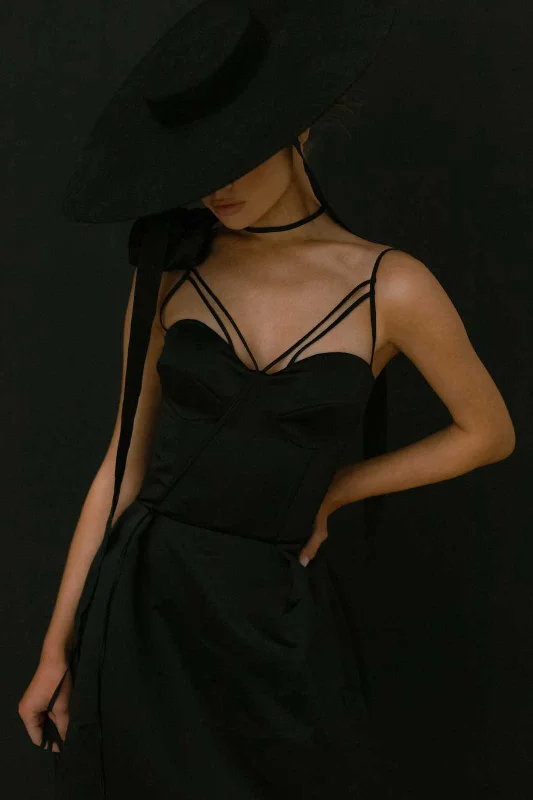 Rose Detail Corset Bell Mini Dress Comfortable mini dresses for everyday wear