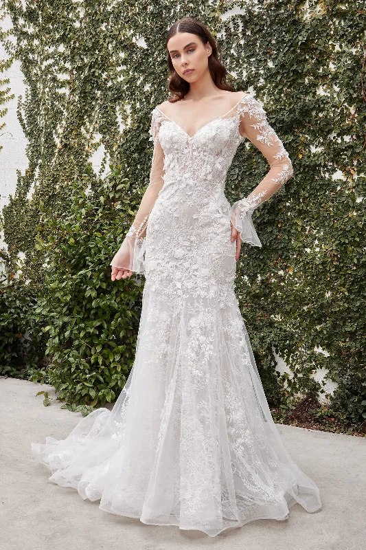 **Alluring Elegance: Cinderella Divine's Bridal Masterpiece** Romantic Satin Dress