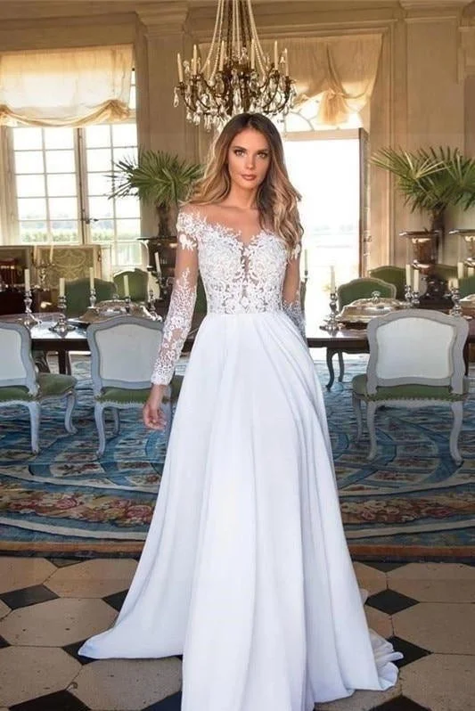Boho lace wedding dress Ruffle Wedding Gown