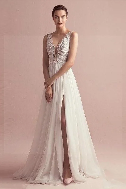 Boho romantic wedding dress Formal Wedding Dress