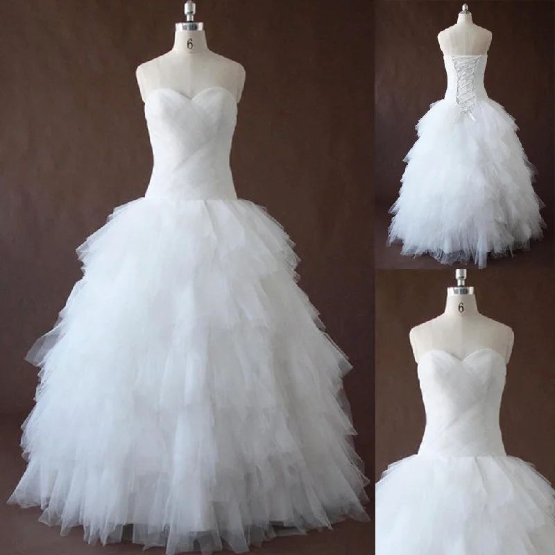 Criss Cross Tulle Simple Pleated Sweetheart Neckline Cheap Long Wedding Dress, WG644 Mermaid Style Gown Criss Cross Tulle Simple Pleated Sweetheart Neckline Cheap Long Wedding Dress, WG644 Mermaid Style Gown
