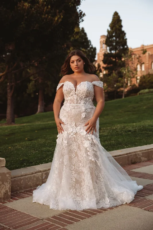 D3374 Sheer Wedding Dress