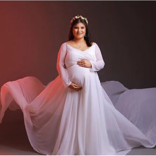 G444, White Trail Pre Wedding Shoot  Gown, Size (All) Chic Lace Dress
