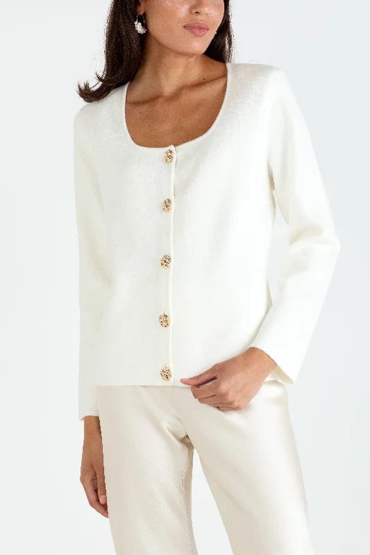 "The Claire" - Blazer Cardigan (Cream) Boho Wedding Gown