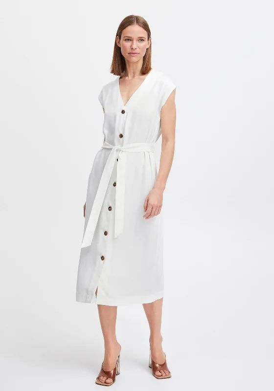 B.Young Ilini Tie Waist Midi Dress, Marshmallow Festival midi dresses