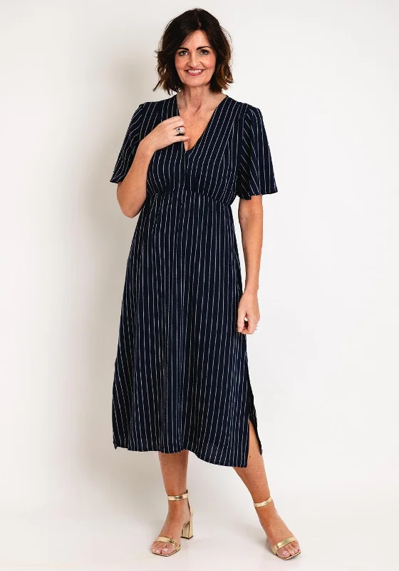 Serafina Collection V-Neckline Striped A-Line Midi Dress, Navy Forever 21 midi dresses Serafina Collection V-Neckline Striped A-Line Midi Dress, Navy Forever 21 midi dresses