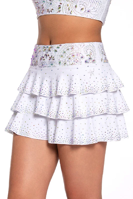Crystal Couture Ruffle Skirt in Moonlight Luster Lightweight unclassified skirts