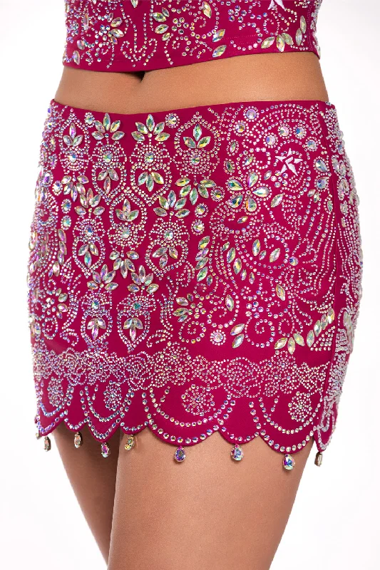 Crystal Couture Scalloped Skirt in Paris Nights Bold pattern unclassified skirts