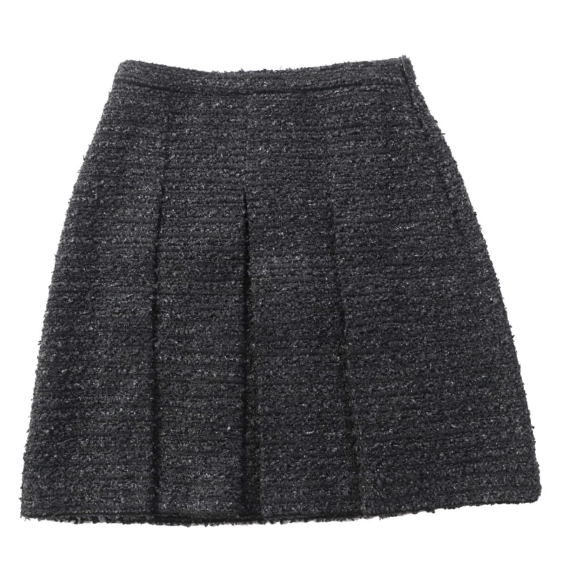 GUCCI Tweed Skirt Dark Gray Black 38 Women High-low unclassified skirts
