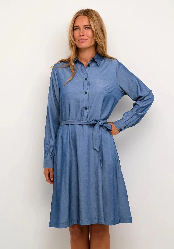 KAFFE Leonora Midi Shirt Dress, Chambray Blue Best midi dresses for petites