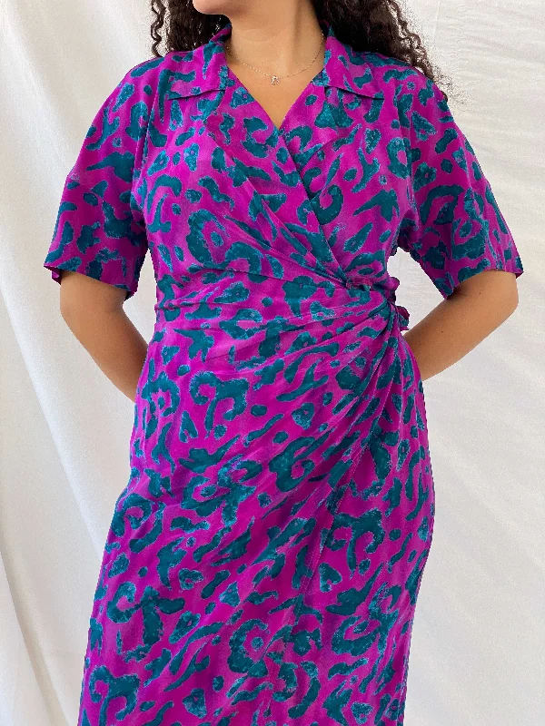 Vintage Ellen Tracy By Linda Allard Midi Wrap Dress - L Lace midi dresses