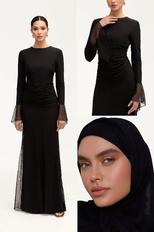 Lolita Top, Skirt & Matching Hijab in Black Bundle Set Date night unclassified skirts