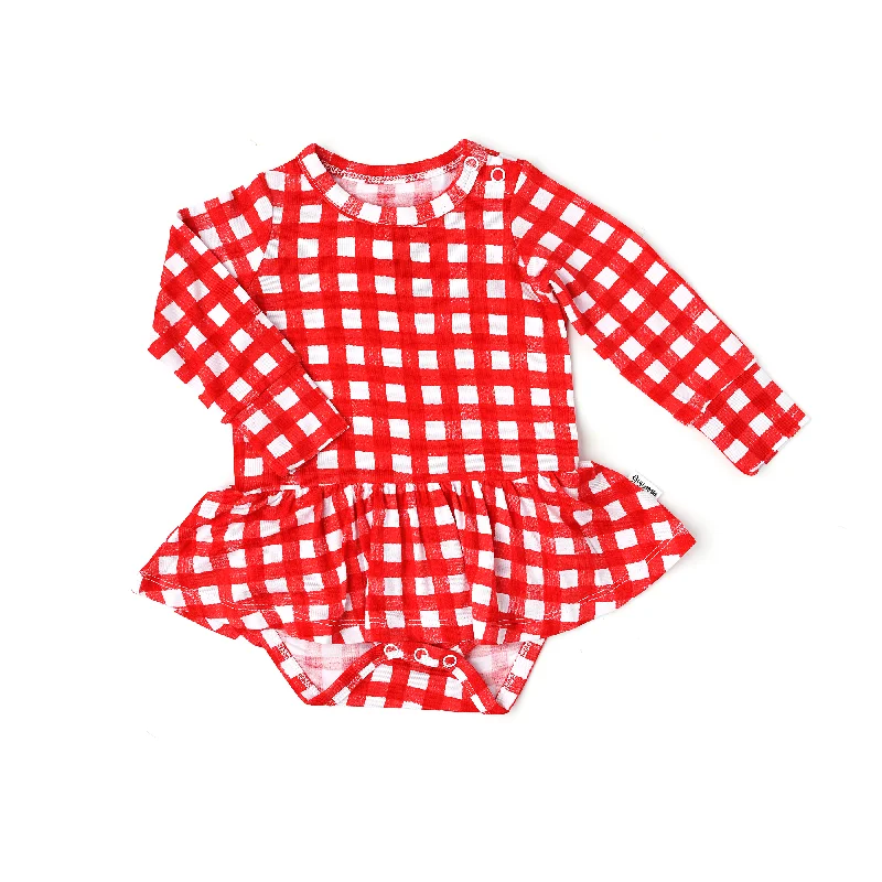 Frost Red Gingham TUTU Boho unclassified skirts