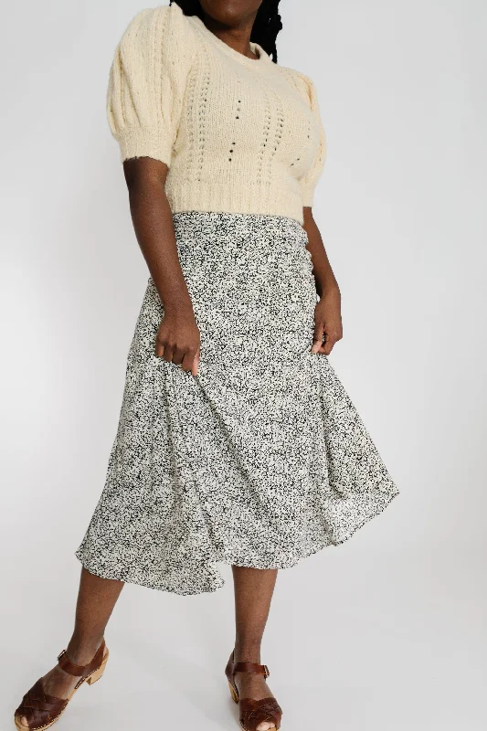 Ronnie Skirt in Black/White Floral Elegant evening unclassified skirts