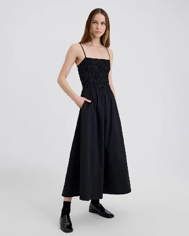 Solid & Striped The Delta Midi Dress / Blackout Trendy midi dresses under $50