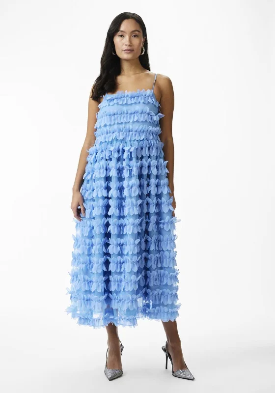 Y.A.S Esti Flutter Tulle Midi Dress, Alaskan Blue Zara midi dresses