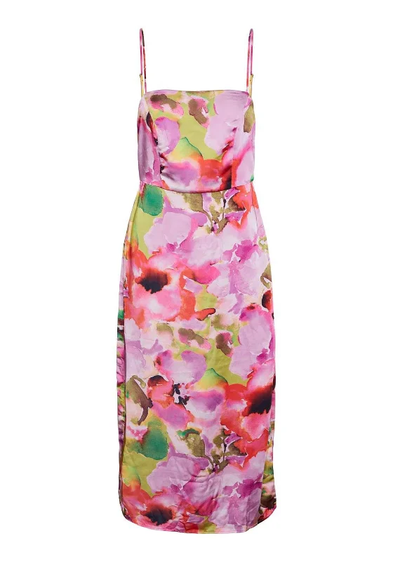 Y.A.S Lingo Watercolour Inspired Midi Dress, Pink Lavender Urban Outfitters midi dresses Y.A.S Lingo Watercolour Inspired Midi Dress, Pink Lavender Urban Outfitters midi dresses