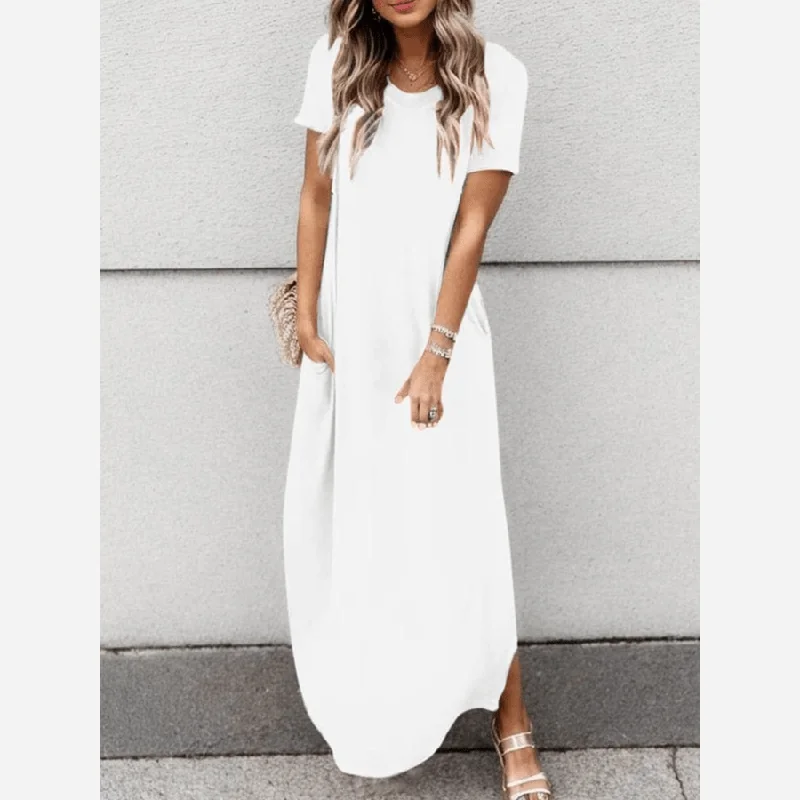 Casual T-Shirt Maxi Dress Wedding guest maxi dresses