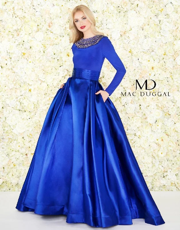 Mac Duggal Long Sleeve Prom Dress Sale A-line maxi dresses
