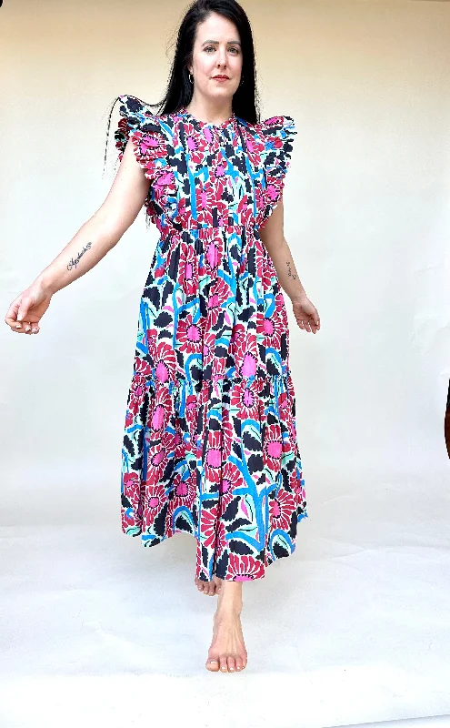 Scallop Pin Tuck Maxi Casual maxi dresses