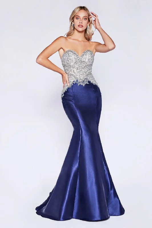 Cinderella Divine CD84099 Sexy Strapless Long Prom Dress Tiered maxi dresses