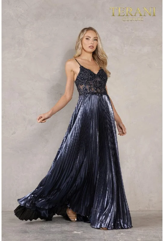 Terani Couture 2215P0016 Spaghetti Strap Long Dress Best maxi dresses for casual wear