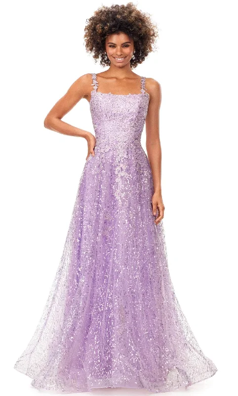 Ashley Lauren 11338 - Floral Embroidered Lace A-line Gown Minimalist party dresses