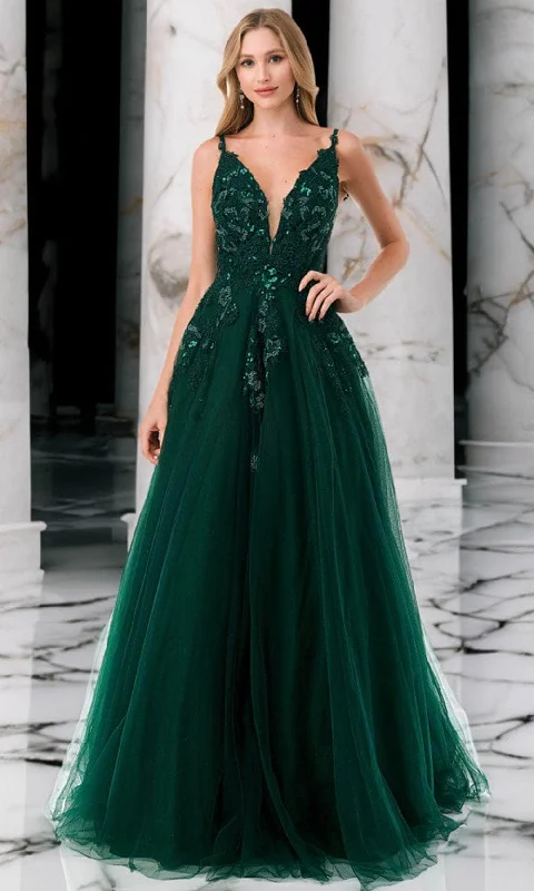 Aspeed Design L2811T - Lace Appliqued Plunging Evening Gown Forever 21 party dresses Aspeed Design L2811T - Lace Appliqued Plunging Evening Gown Forever 21 party dresses